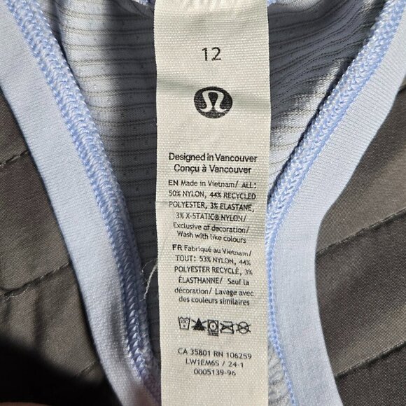 Lululemon Swiftly Tech Racerback Tank Top 2.0 *Waist Length - 12 Starch Blue - Picture 7 of 7